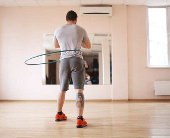 The rotation of the hoop helps men improve their potency